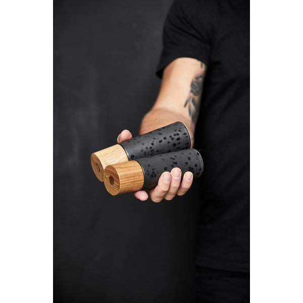 Set de râșnițe de sare și piper negru 2 buc. din ceramică Gastro Black – Bitz-image-1