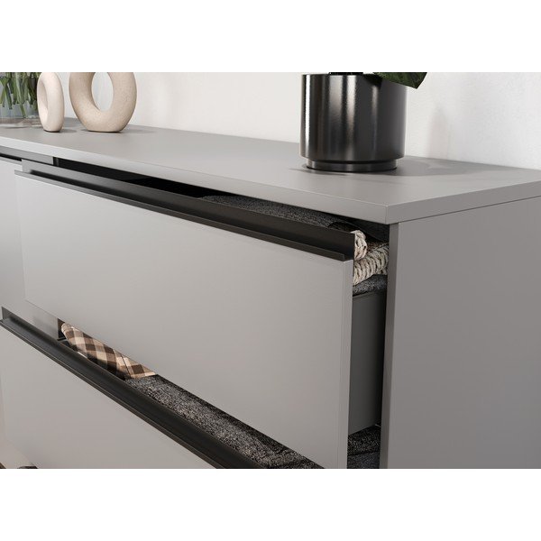 Comodă gri joasă 135x91 cm Bastia – Germania-image-3