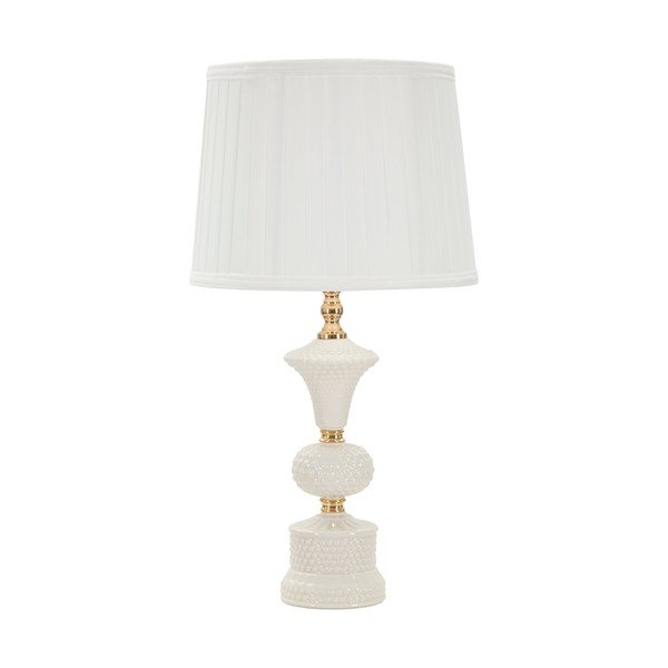 Veioză albă cu abajur textil (înălțime 57 cm) Caserta – Mauro Ferretti