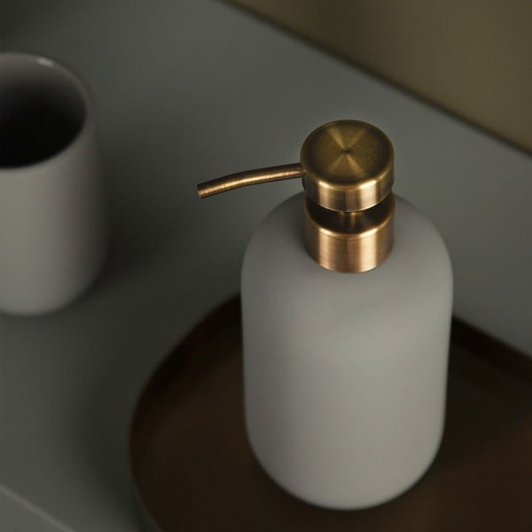 Dozator de săpun lichid verde din ceramică 200 ml Lotus – Mette Ditmer Denmark-image-1