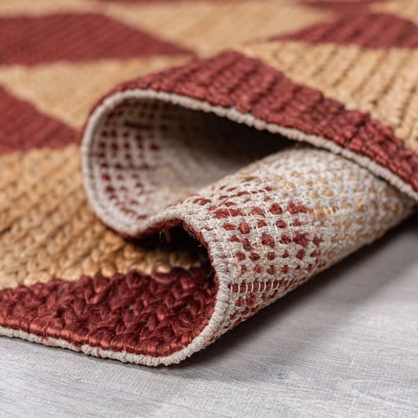 Covor teracotă țesut manual din amestec de iută 120x170 cm Effie Diamond – Flair Rugs-image-3