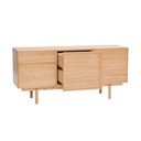 Comodă în culoare naturală joasă cu aspect de lemn de stejar 140x65 cm Cube – Hübsch