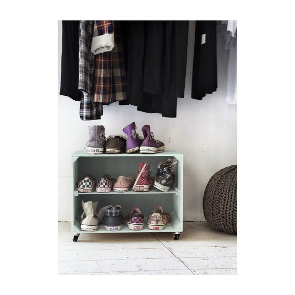 Pantofar din lemn de pin Really Nice Things Shoes, verde mentol-image-1