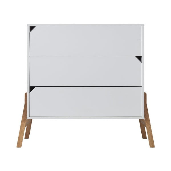 Comodă cu 3 sertare BELLAMY Lotta, alb