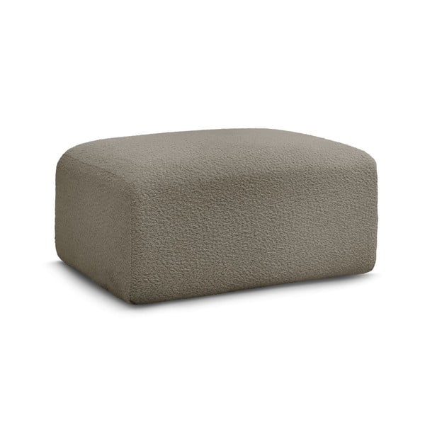 Taburet gri/maro cu tapițerie din țesătură bouclé Tina – Bobochic Paris-image-3