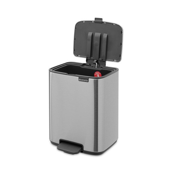 Coș de gunoi argintiu mat cu pedală din oțel 7 l Bo – Brabantia-image-2