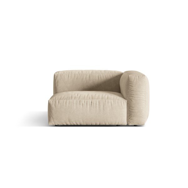 Modul pentru canapea modulară bej cu tapițerie din catifea (cu colț pe partea dreaptă) Martina – Micadoni 