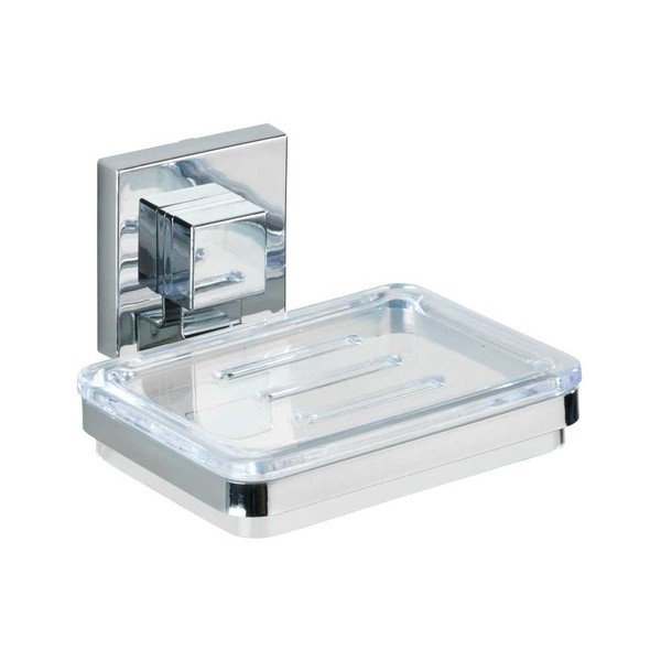 Set de accesorii de baie argintiu lucios autoadeziv din plastic Quadro – Wenko-image-4