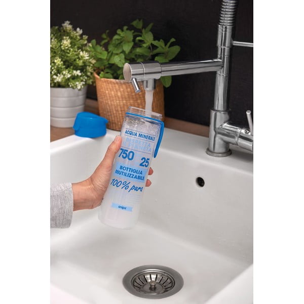 Sticlă de apă Snips, 0,75 l, alb-albastru-image-1