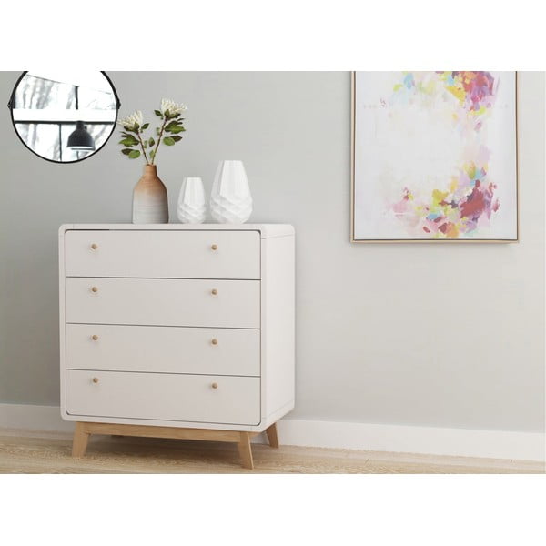 Comodă albă înaltă 80x88 cm Caitlin – Støraa-image-1