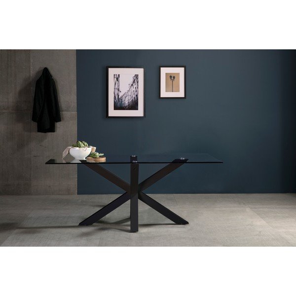 Masă de dining cu blat din sticlă 100x180 cm Paula – Marckeric-image-1