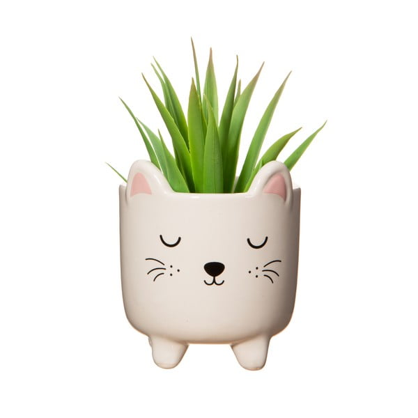 Ghiveci din piatră pictat manual ø 7,5 cm Cat – Sass & Belle-image-1