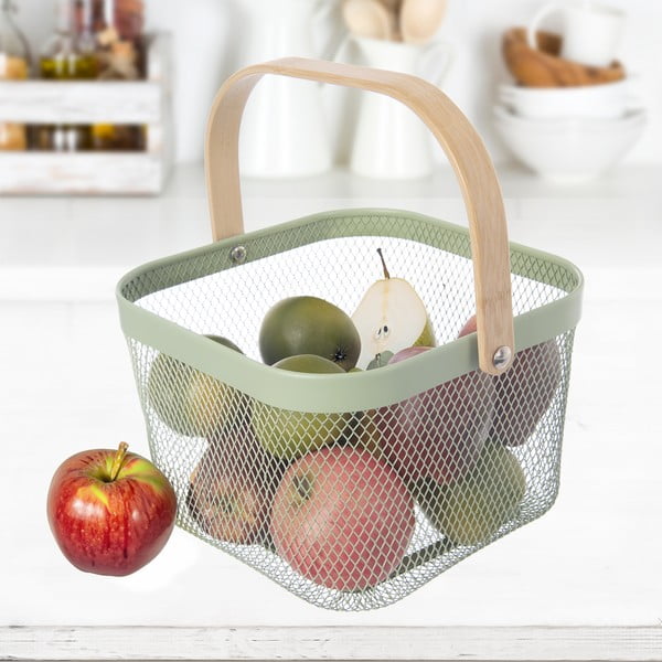 Coș de depozitare din sârmă din metal 24,5x24,5x30 cm Greenish – Orion-image-1