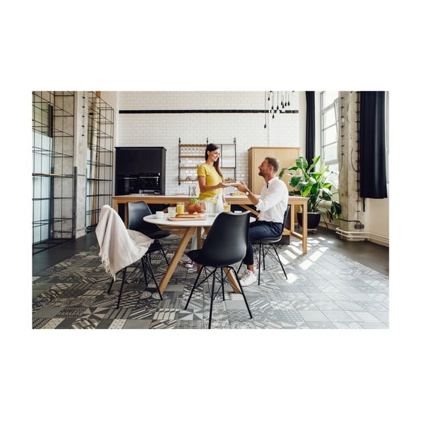 Set 2 scaune cu picioare din metal Bonami Essentials Eco, negru-image-2