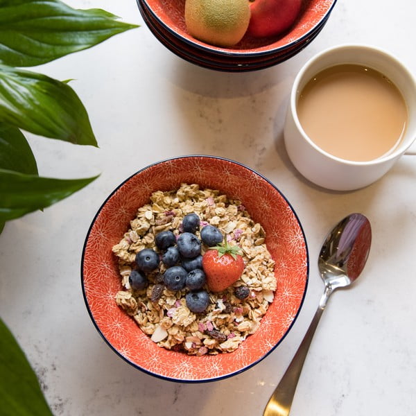 Bol roșu din ceramică Kitchen Craft Floral, ø 16 cm-image-4