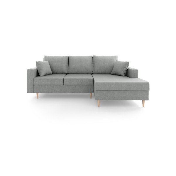 Canapea extensibilă cu spațiu de depozitare Mazzini Sofas Aubrieta, pe partea dreaptă, gri-image-3