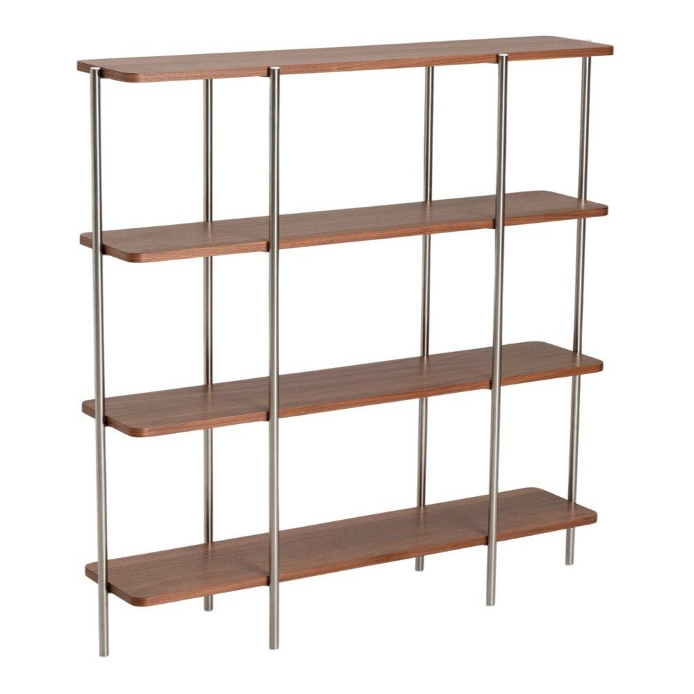 Etajeră în culoare naturală închisă cu aspect de lemn de nuc 120x120x30 cm Lyllo – Ellos Home
