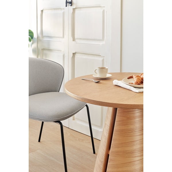 Masă de dining în culoare naturală rotundă cu aspect de lemn de stejar ø 65 cm Cep – Teulat-image-2