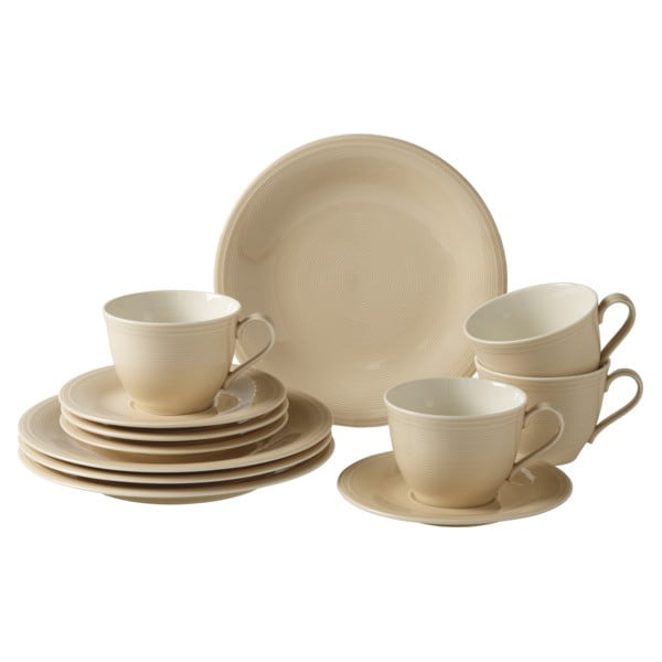 Set veselă din porțelan 12 piese Villeroy & Boch Like Color Loop, bej