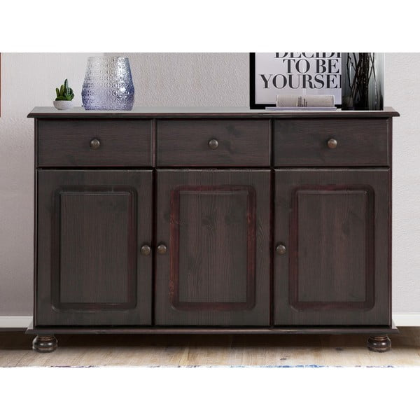 Comodă maro joasă din lemn de pin 116x76 cm Ella – Støraa-image-1