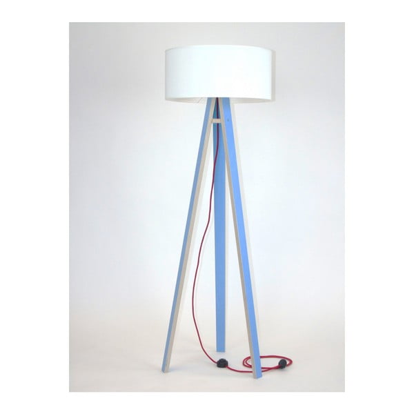 Lampă albastră cu abajur alb și cablu roșu Ragaba Wanda