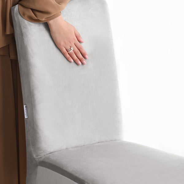 Husă gri deschis elastică pentru scaun 48 cm Sento – Restilo-image-4