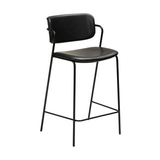 Scaun de bar din piele artificială DAN-FORM Denmark Zed, înălțime 95,5 cm, negru