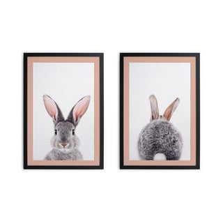 Set 2 tablouri Madre Selva Rabbit, 30 x 40 cm