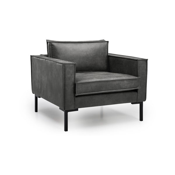 Fotoliu gri   din imitație de piele Rate - Scandic