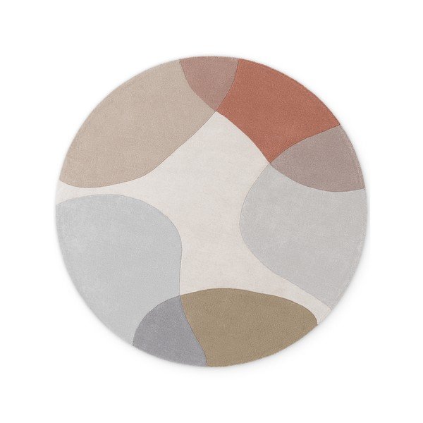 Covor bej țesut manual rotund din lână ø 200 cm Hackney Clarissa – Ted Baker