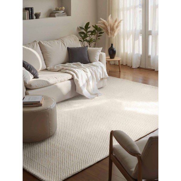 Covor crem țesut manual din lână 200x290 cm Lyon Beans – Elle Decoration-image-1