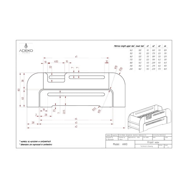 Pat pentru copii  natural  cu extensie suplimentară 80x200 cm AIKO – Adeko-image-4