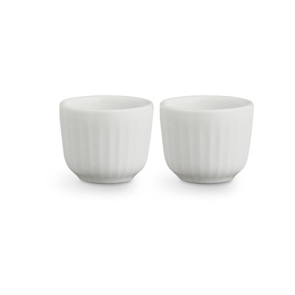 Set 2 suporturi din porțelan pentru ouă Kähler Design Hammershoi, ⌀ 8 cm, alb