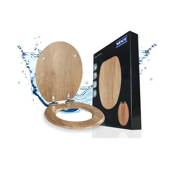 Capac WC 37 x 43 cm Easy-Close (cu închidere automată) Oak – Wenko