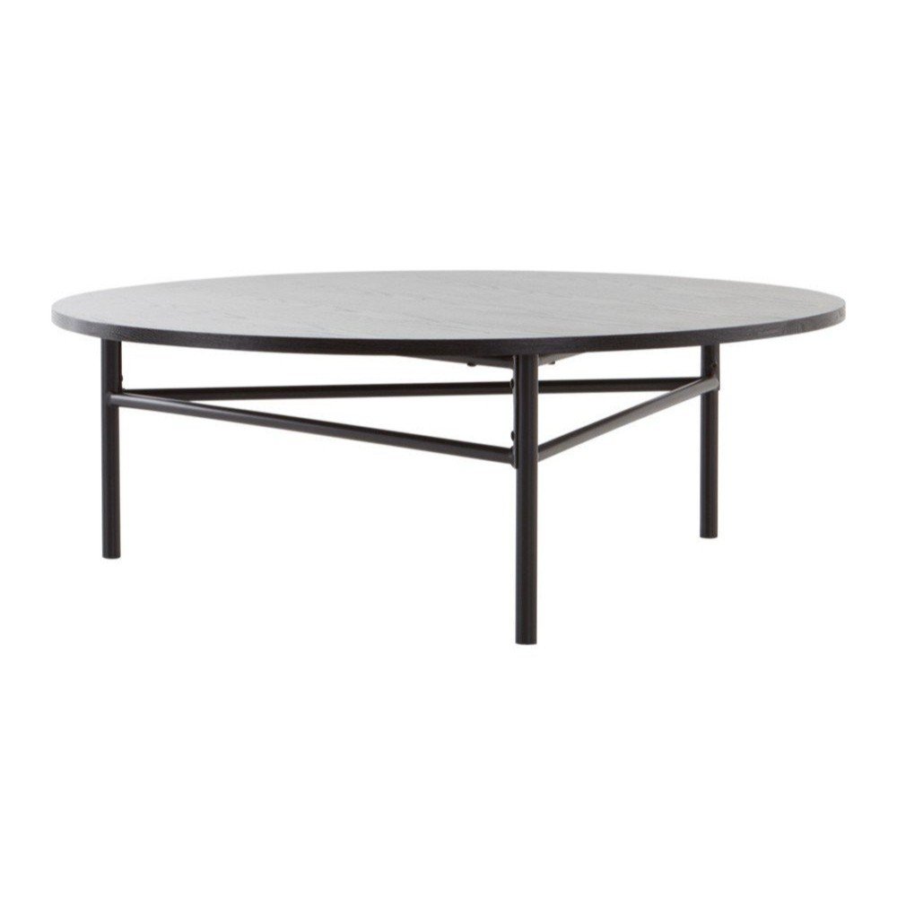 Măsuță de cafea neagră rotundă din metal ø 100 cm Valley – Jotex