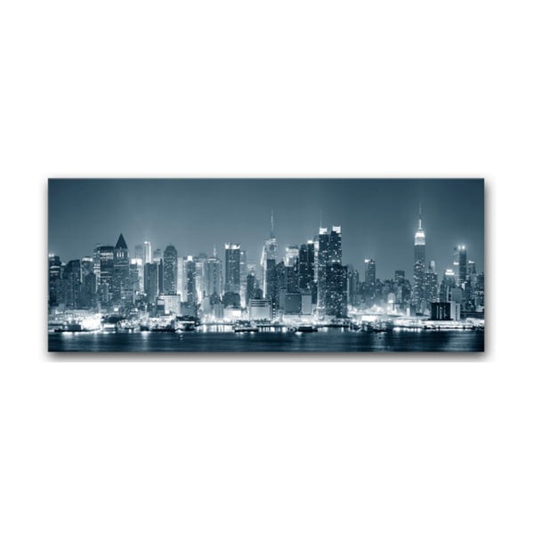 Tablou imprimat pe pânză argintie Styler Manhattan, 150 x 60 cm