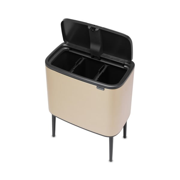 Coș de gunoi auriu de reciclat/cu senzori de atingere din oțel 33 l Bo Touch Bin – Brabantia