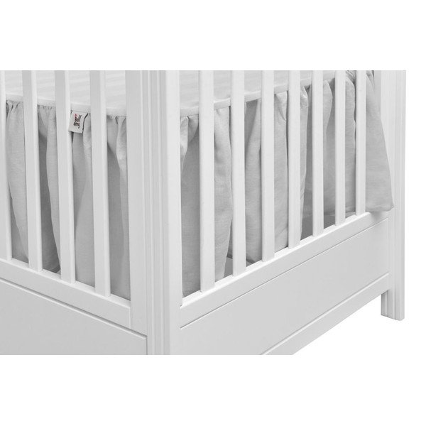 Protecție din in cu 3 laterale pentru pătuț BELLAMY Stone Gray, gri-image-1