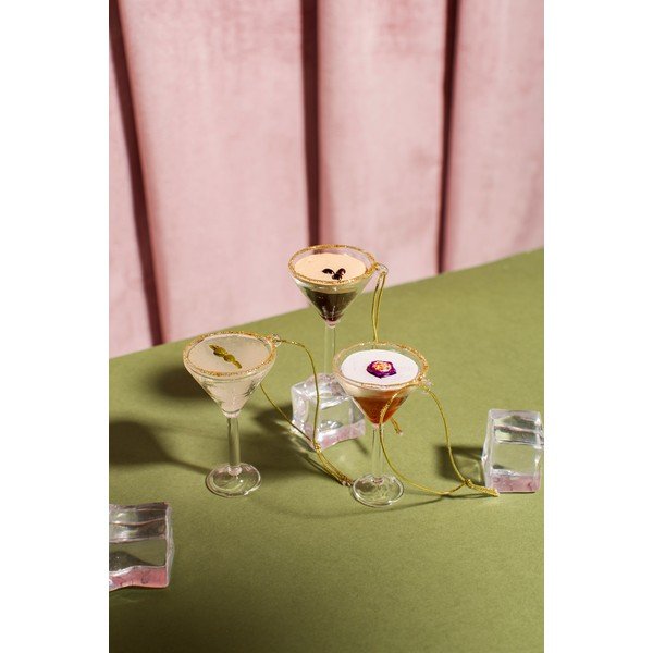 Ornamente de Crăciun 3 buc. din sticlă 15,5 cm Martini Cocktail – Sass & Belle-image-2