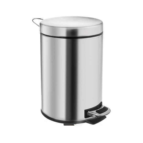 Coș de gunoi argintiu lucios cu pedală din oțel inoxidabil 3 l – Orion-image-4