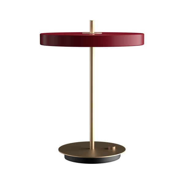 Veioză burgundy LED cu intensitate reglabilă cu abajur din metal (înălțime 41,5 cm) Asteria Table – UMAGE