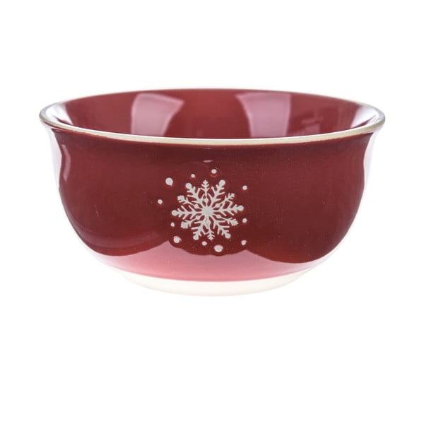 Bol mic roșu din ceramică ø 14 cm  cu model de Crăciun – Dakls