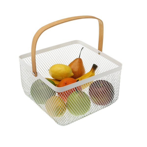 Coș cu mâner Versa Maroda, alb-image-1