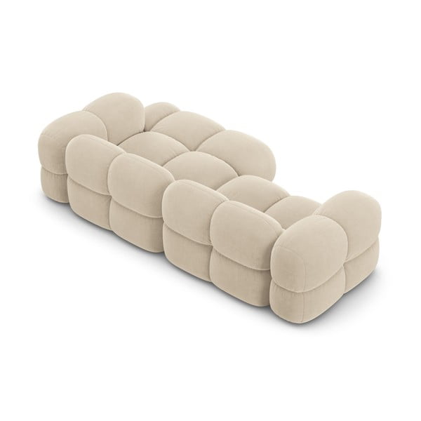 Colțar bej cu tapițerie din catifea (cu colț pe partea dreaptă/cu șezlong) Loretto – Cosmopolitan Design-image-4