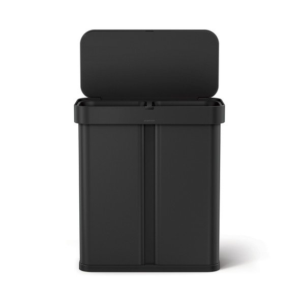 Coș de gunoi negru mat de reciclat/cu senzori de deschidere din oțel 58 l – simplehuman-image-2