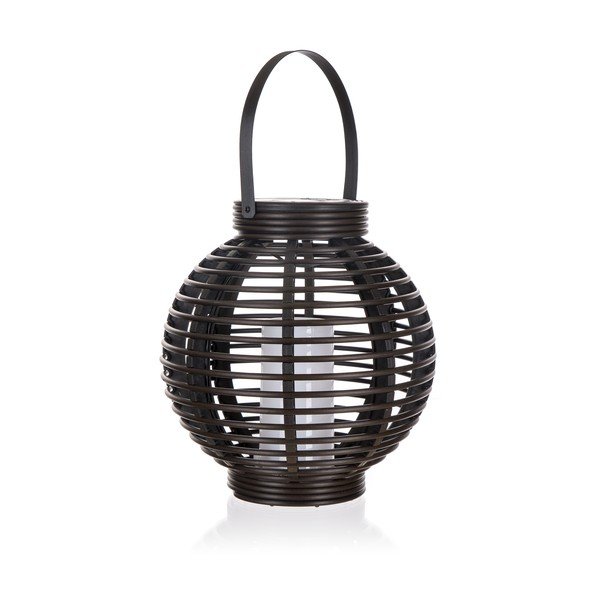 Felinar cu LED negru solar (înălțime 23 cm) pentru exterior Ball – Happy Green