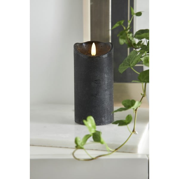Lumânare cu LED din ceară neagră Star Trading Flamme Rustic, înălțime 15 cm-image-2