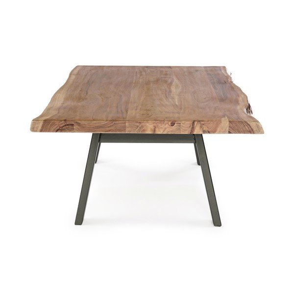 Măsuță de cafea neagră/în culoare naturală cu blat din lemn de acacia 65x115 cm Aron – Bizzotto-image-3