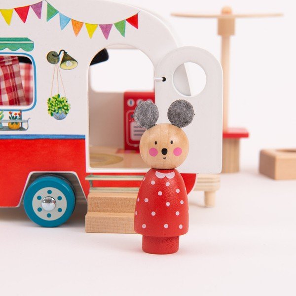Mașinuță din lemn La Grande Famille Caravan – Moulin Roty-image-1
