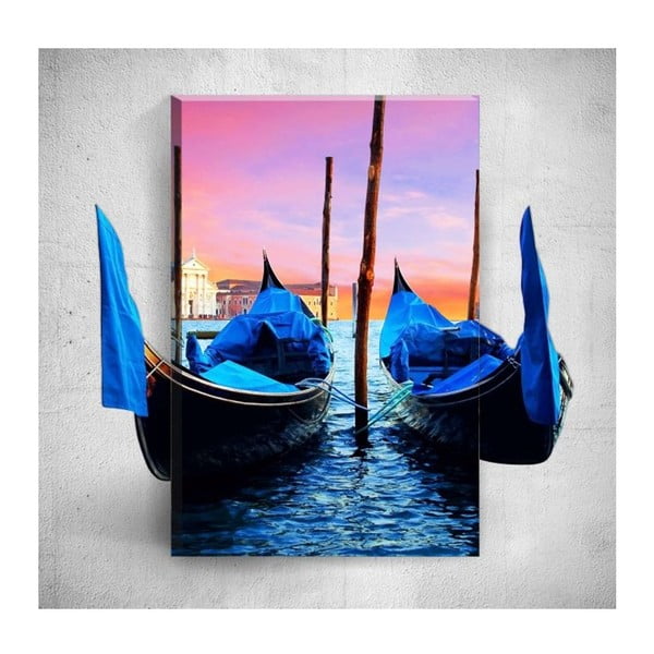 Tablou de perete 3D Mosticx Venice Boats, 40 x 60 cm